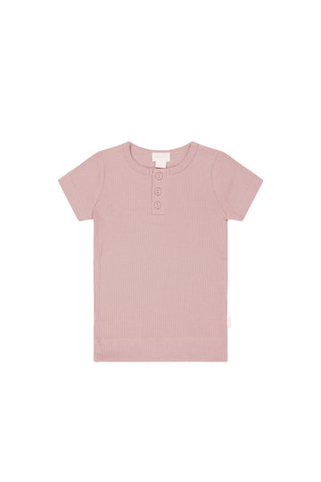 Organic Cotton Modal Henley Tee - Doll Childrens Top from Jamie Kay NZ