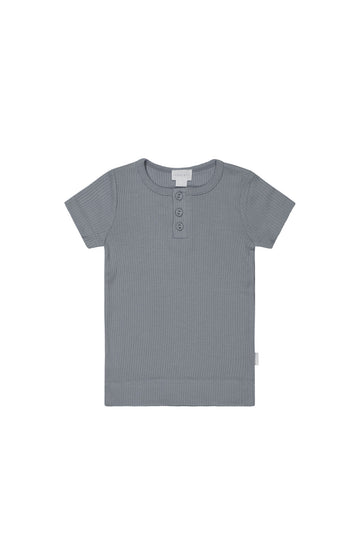 Organic Cotton Modal Henley Tee - Finch Childrens Top from Jamie Kay NZ