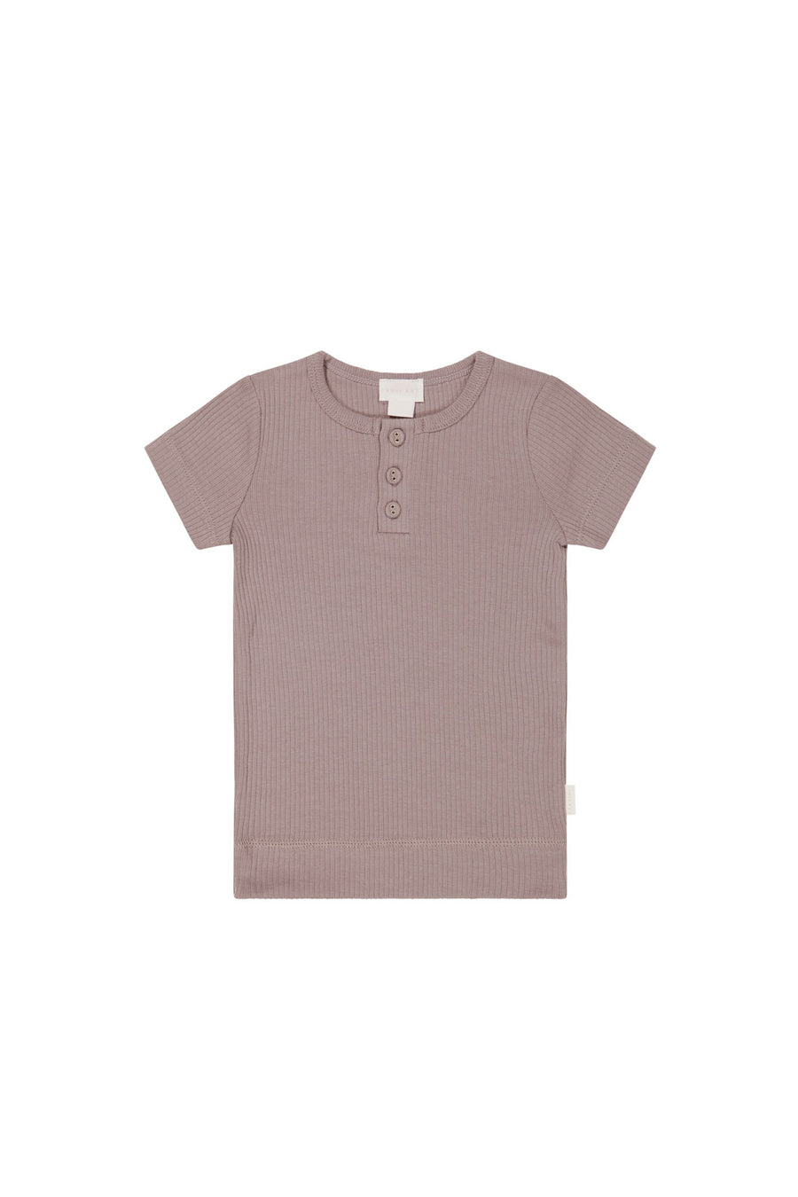 Organic Cotton Modal Henley Tee - Mauve Shadow Childrens Top from Jamie Kay NZ
