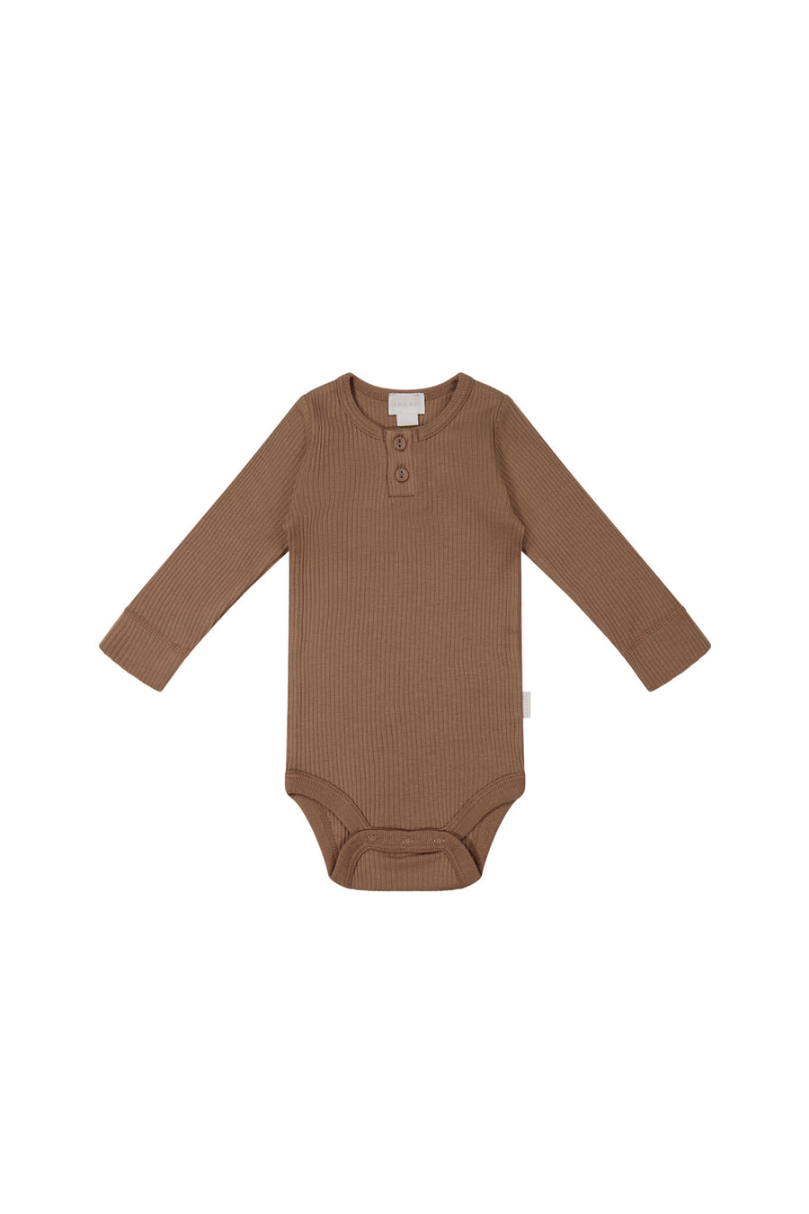 Organic Cotton Modal Long Sleeve Bodysuit - Hojicha Childrens Bodysuit from Jamie Kay NZ