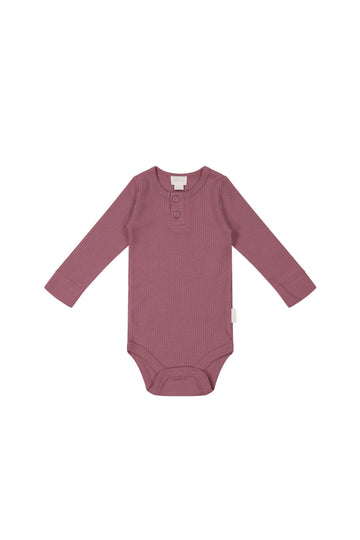 Organic Cotton Modal Long Sleeve Bodysuit - Rosette Childrens Bodysuit from Jamie Kay NZ