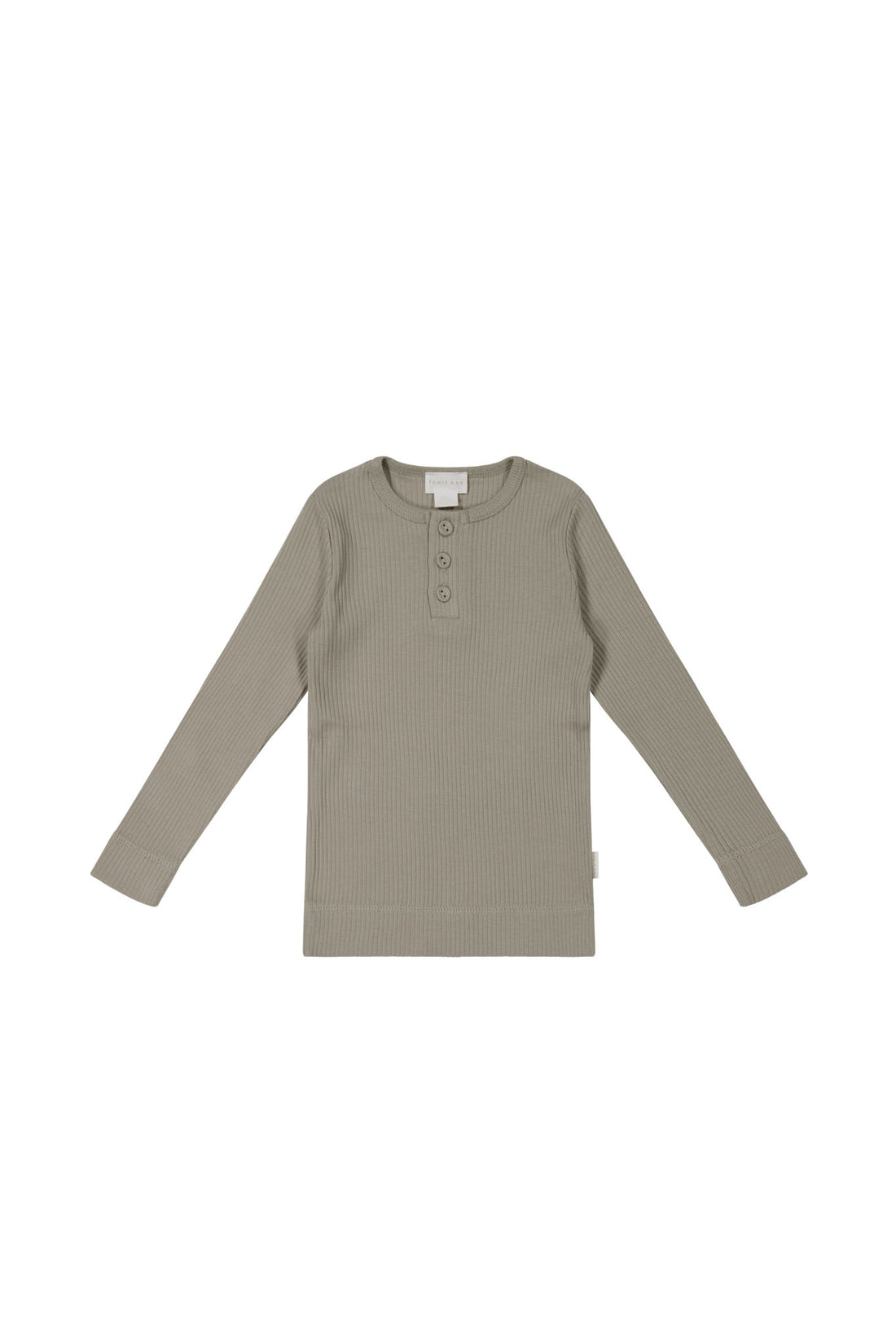 Organic Cotton Modal Long Sleeve Henley - Twig Childrens Top from Jamie Kay NZ