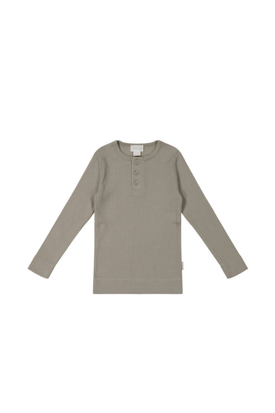 Organic Cotton Modal Long Sleeve Henley - Twig Childrens Top from Jamie Kay NZ