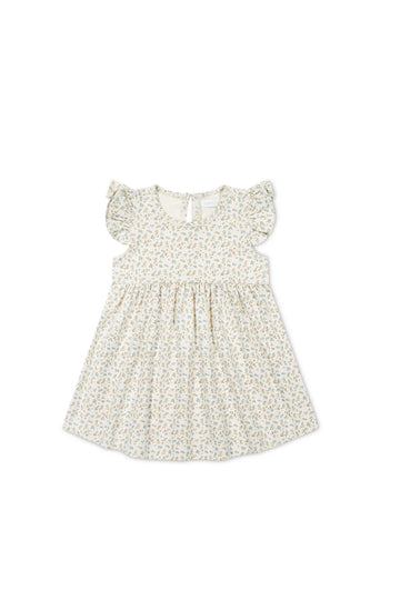 Organic Cotton Ada Dress - Blueberry Ditsy Childrens Dress from Jamie Kay NZ