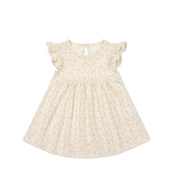 Organic Cotton Ada Dress - Rosalie Floral Mauve Childrens Dress from Jamie Kay NZ