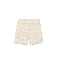 Organic Cotton Everyday Bike Short - Rosalie Floral Mauve Childrens Short from Jamie Kay NZ