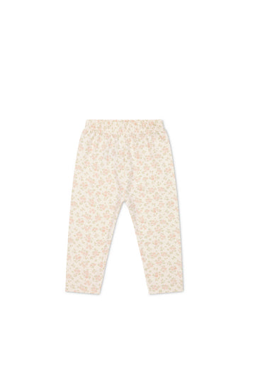 Organic Cotton Everyday Legging - Rosalie Floral Mauve Childrens Legging from Jamie Kay NZ