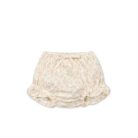 Organic Cotton Frill Bloomer - Rosalie Floral Mauve Childrens Bloomer from Jamie Kay NZ