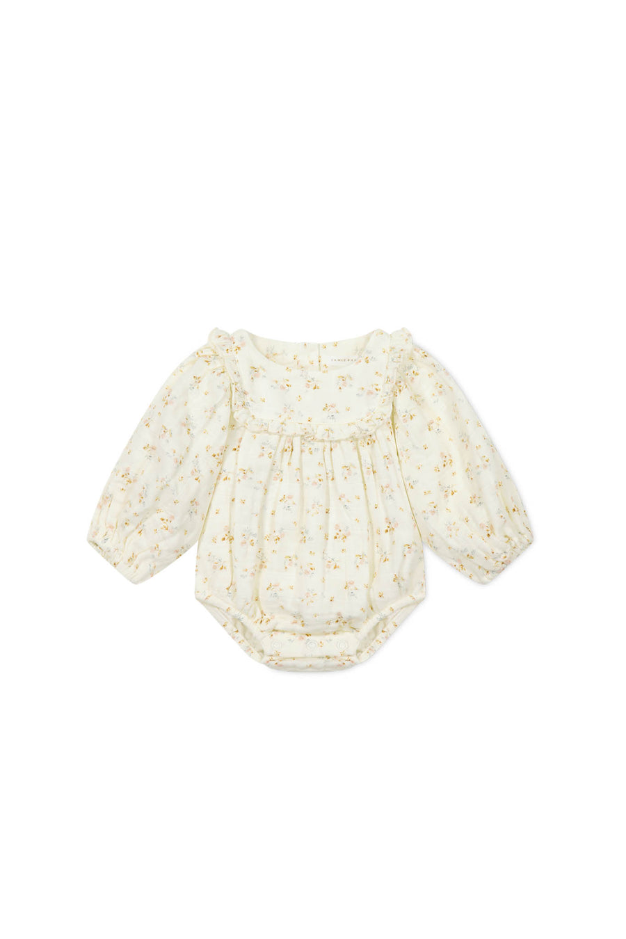 Organic Cotton Muslin Frances Playsuit - Nina Watercolour Floral Childrens Playsuit from Jamie Kay NZ
