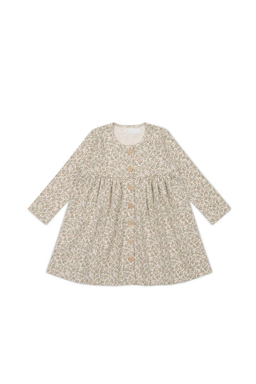 Organic Cotton Poppy Dress - Ariella Eggnog Childrens Dress from Jamie Kay NZ