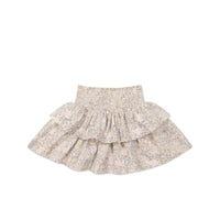 Organic Cotton Ruby Skirt - April Floral Mauve Childrens Skirt from Jamie Kay NZ