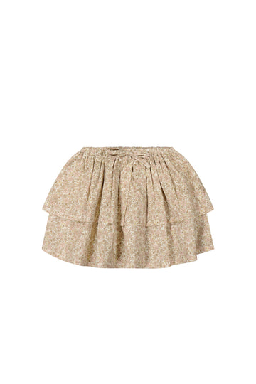Organic Cotton Heidi Skirt - Chloe Floral Egret Childrens Skirt from Jamie Kay NZ