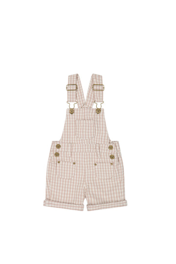 Chase Short Overall - Gingham Pink Childrens Overall from Jamie Kay NZ