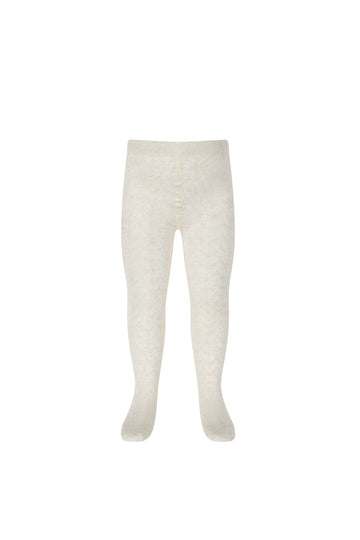 Scallop Weave Tight - Light Oatmeal Marle Childrens Tight from Jamie Kay NZ