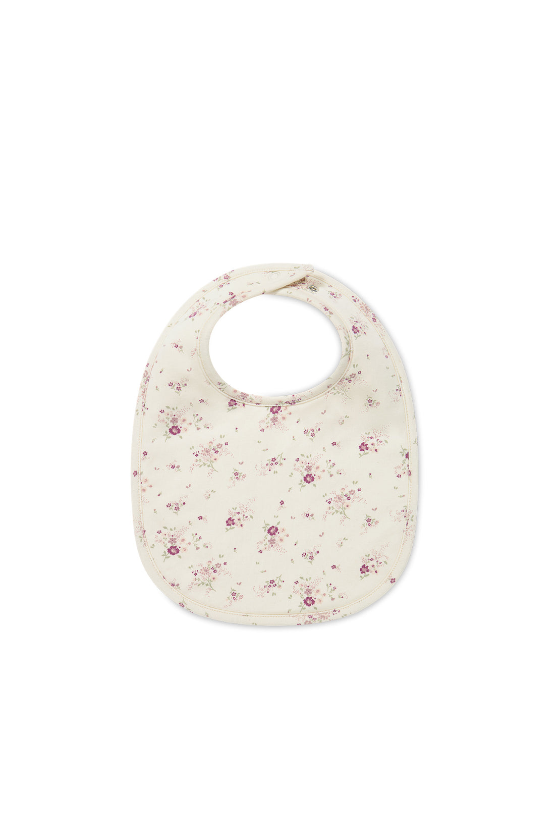 Organic Cotton Bib - Sweet William Floral Natural Childrens Bib from Jamie Kay NZ