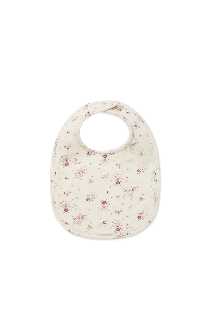 Organic Cotton Bib - Sweet William Floral Natural Childrens Bib from Jamie Kay NZ