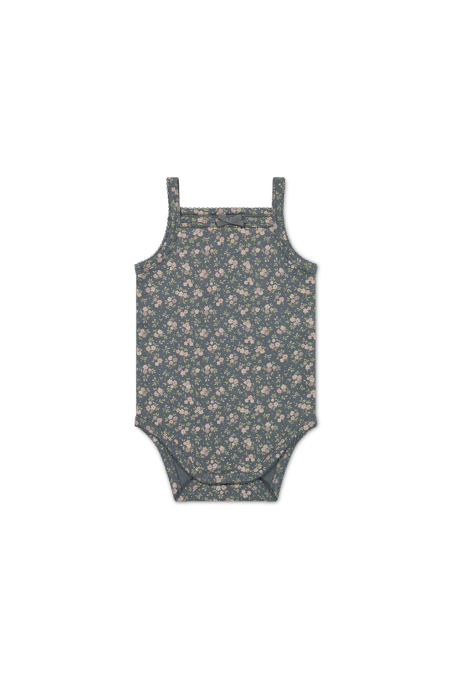 Organic Cotton Bridget Singlet Bodysuit - Rosalie Floral Lava Childrens Singlet Bodysuit from Jamie Kay NZ