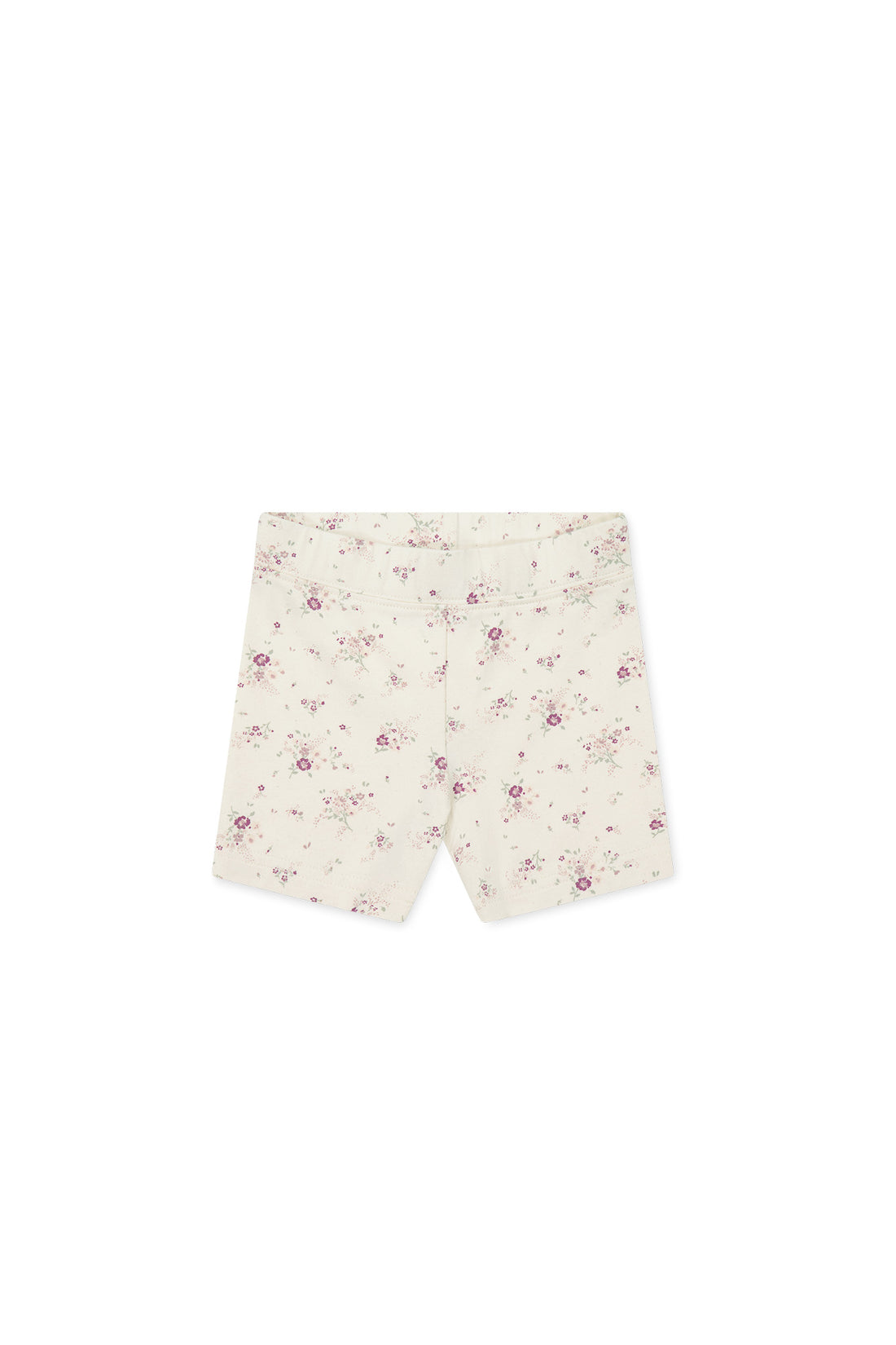 Organic Cotton Everyday Bike Short - Sweet William Floral Natural Childrens Short from Jamie Kay NZ