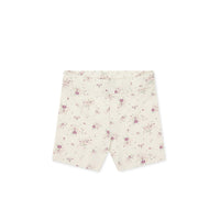 Organic Cotton Everyday Bike Short - Sweet William Floral Natural Childrens Short from Jamie Kay NZ