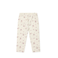 Organic Cotton Everyday Legging - Sweet William Floral Natural Childrens Legging from Jamie Kay NZ