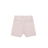 Organic Cotton Fine Rib Elisa Bike Short - Tulip Fleck Childrens Short from Jamie Kay NZ