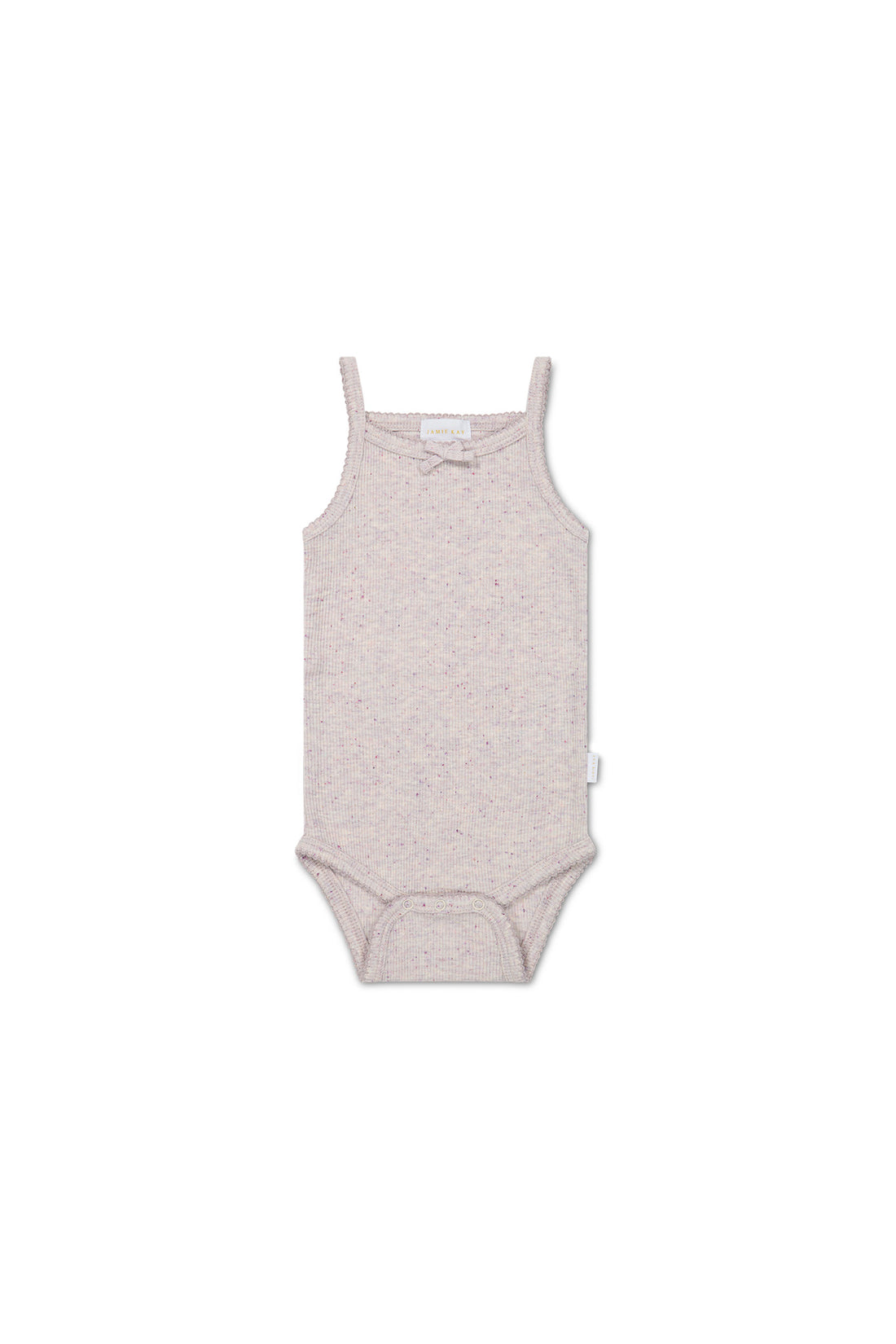 Organic Cotton Fine Rib Singlet Bodysuit - Lavender Fleck Childrens Bodysuit from Jamie Kay NZ