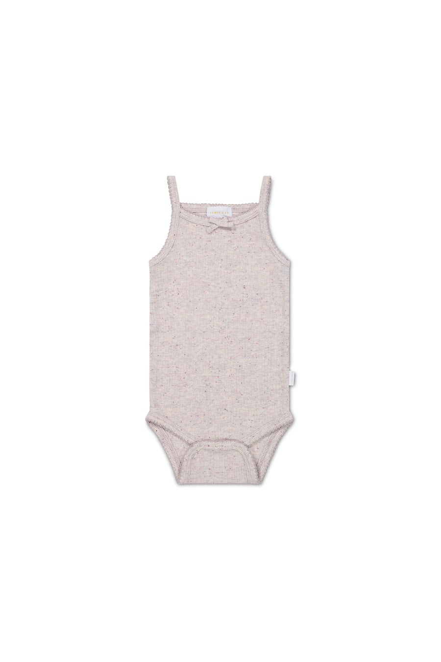 Organic Cotton Fine Rib Singlet Bodysuit - Lavender Fleck Childrens Bodysuit from Jamie Kay NZ