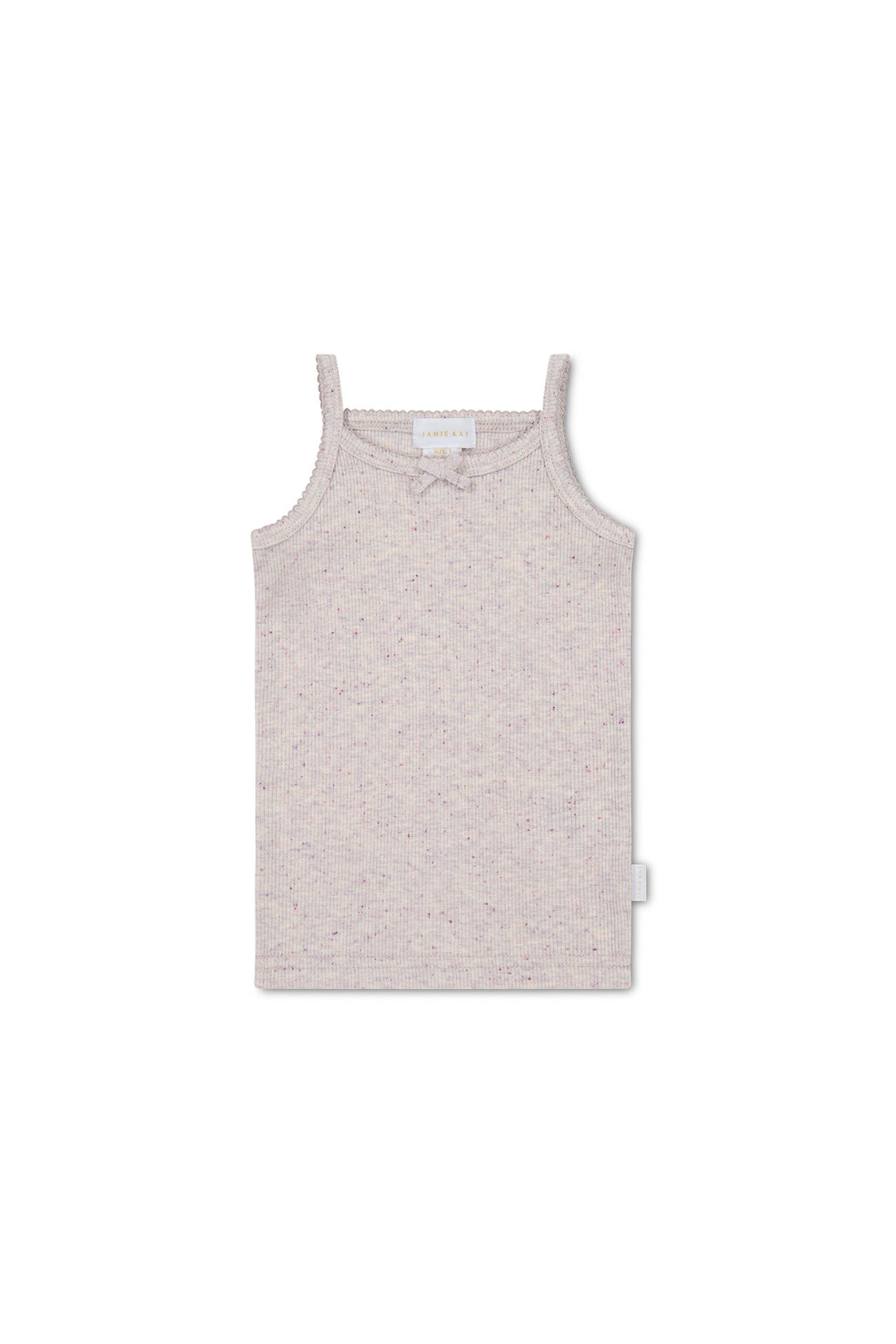 Organic Cotton Fine Rib Singlet - Lavender Fleck Childrens Singlet from Jamie Kay NZ