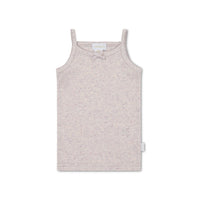 Organic Cotton Fine Rib Singlet - Lavender Fleck Childrens Singlet from Jamie Kay NZ