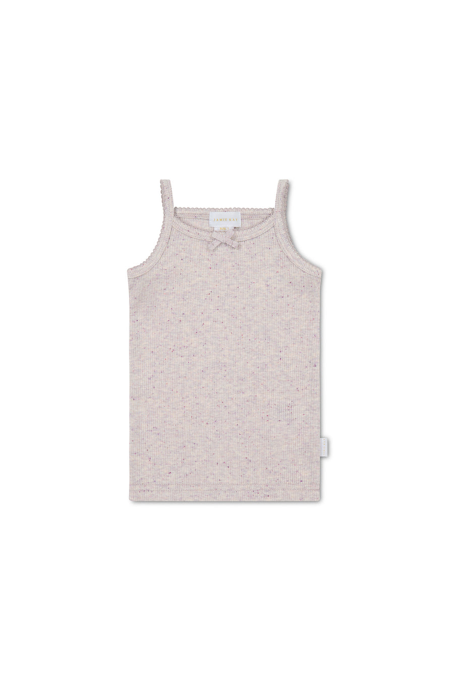 Organic Cotton Fine Rib Singlet - Lavender Fleck Childrens Singlet from Jamie Kay NZ