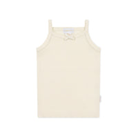 Organic Cotton Fine Rib Singlet - Lily Fleck Childrens Singlet from Jamie Kay NZ