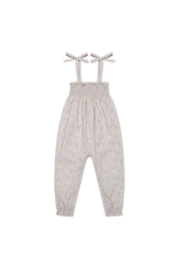 Organic Cotton Summer Playsuit - Chloe Lavender Childrens Playsuit from Jamie Kay NZ