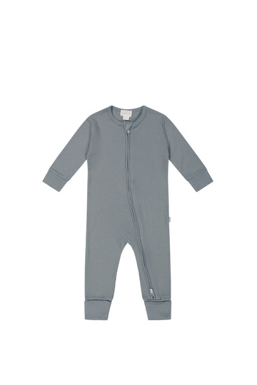 Organic Cotton Modal Frankie Zip Onepiece - Pebble Childrens Onepiece from Jamie Kay NZ