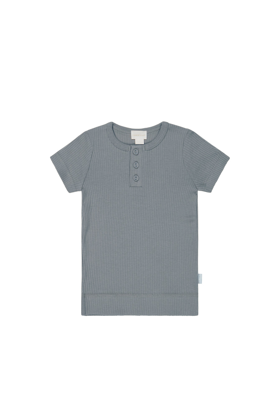 Organic Cotton Modal Henley Tee - Pebble Childrens Top from Jamie Kay NZ