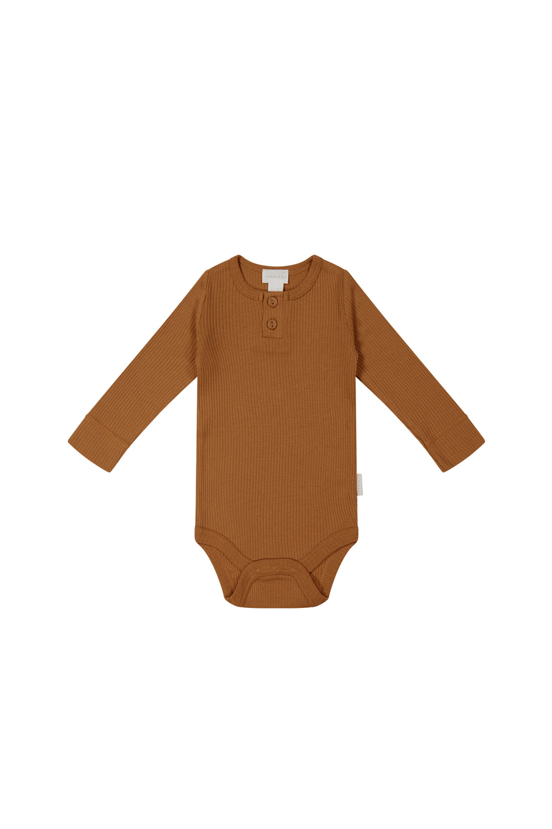 Organic Cotton Modal Long Sleeve Bodysuit - Cinnamon Childrens Bodysuit from Jamie Kay NZ