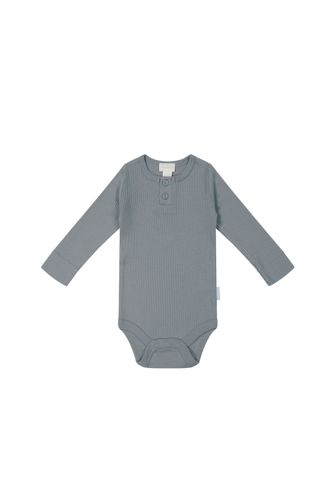 Organic Cotton Modal Long Sleeve Bodysuit - Pebble Childrens Bodysuit from Jamie Kay NZ