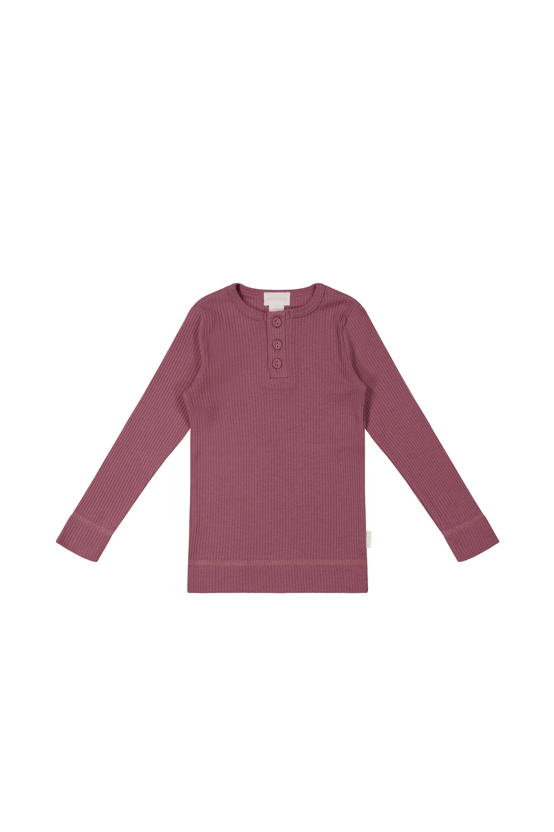 Organic Cotton Modal Long Sleeve Henley - Heather Childrens Top from Jamie Kay NZ
