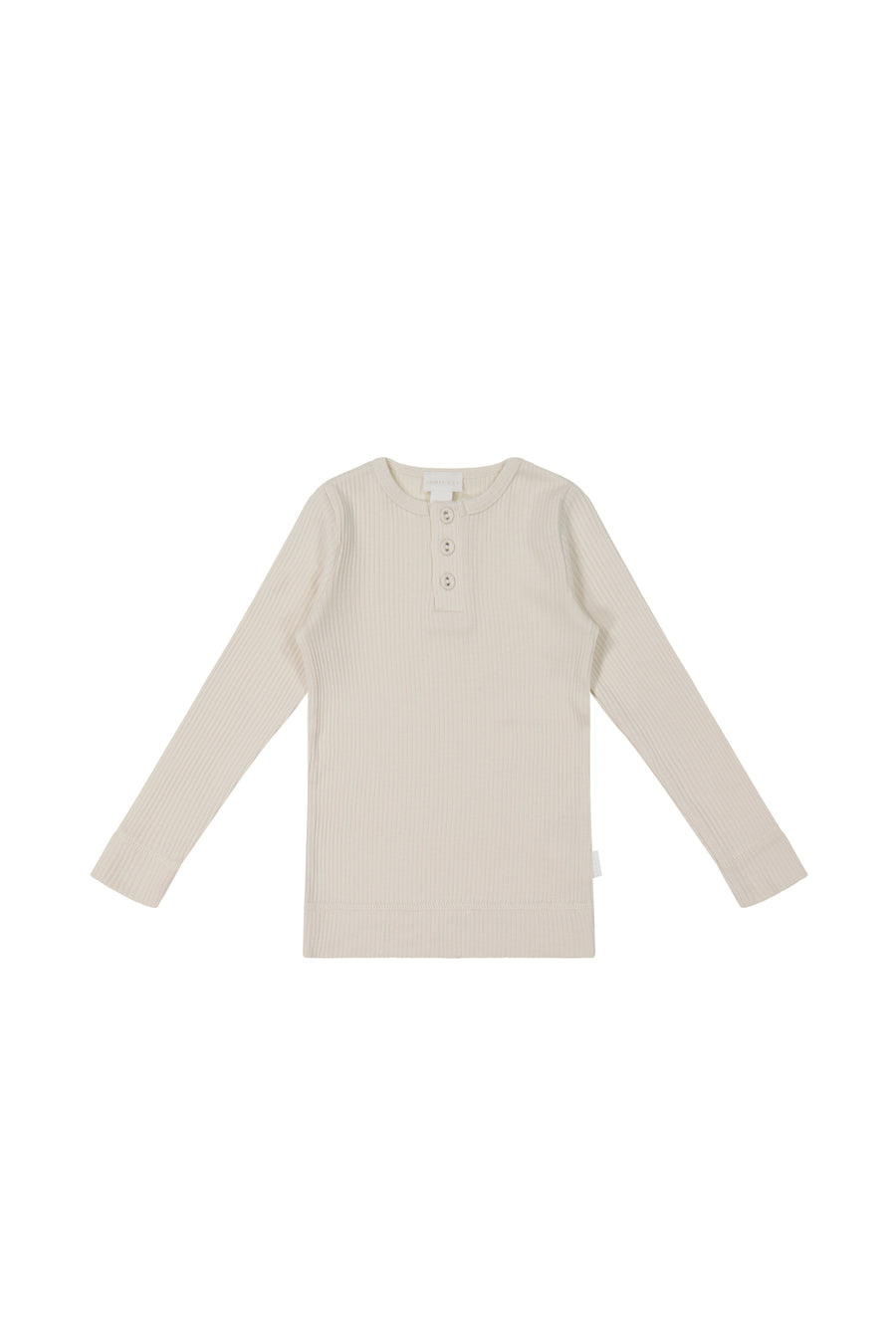 Organic Cotton Modal Long Sleeve Henley - Swan Childrens Top from Jamie Kay NZ