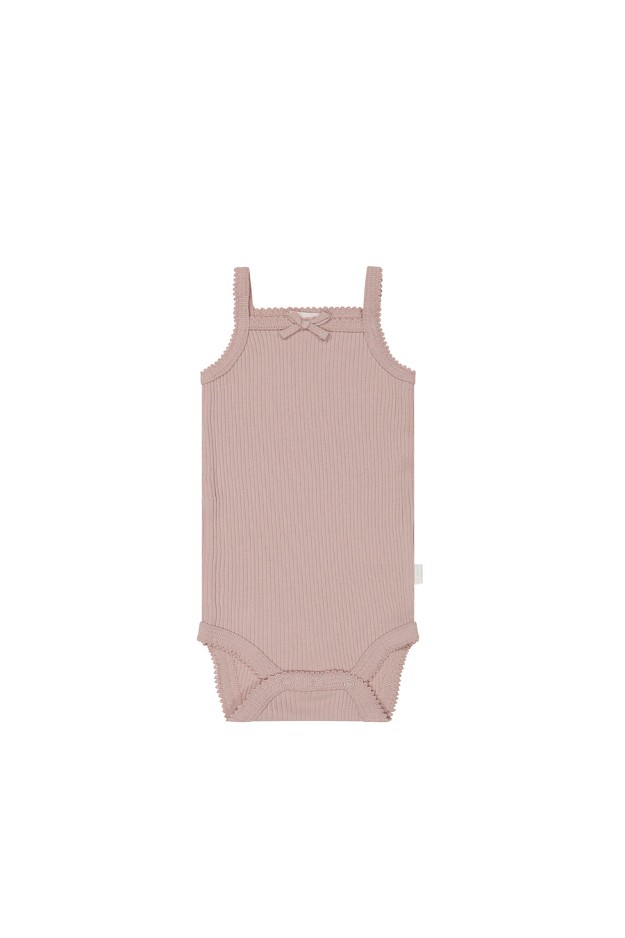 Organic Cotton Modal Singlet Bodysuit - Shell Pink Childrens Bodysuit from Jamie Kay NZ