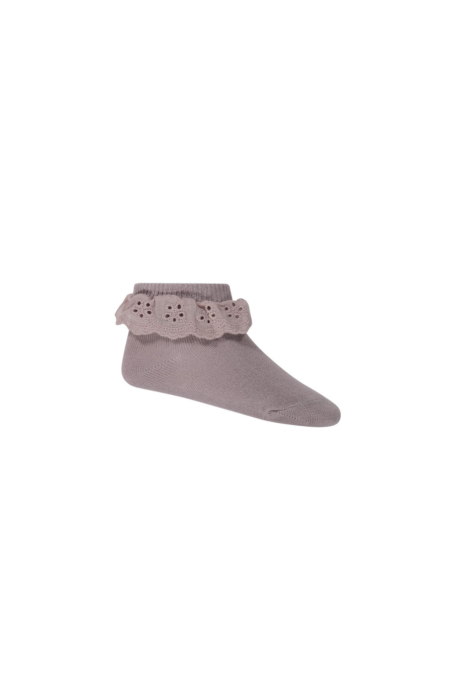 Frill Ankle Sock - Softest Mauve Childrens Sock from Jamie Kay NZ