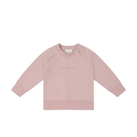Organic Cotton Chloe Sweatshirt - Powder Pink Childrens Sweatshirt from Jamie Kay NZ