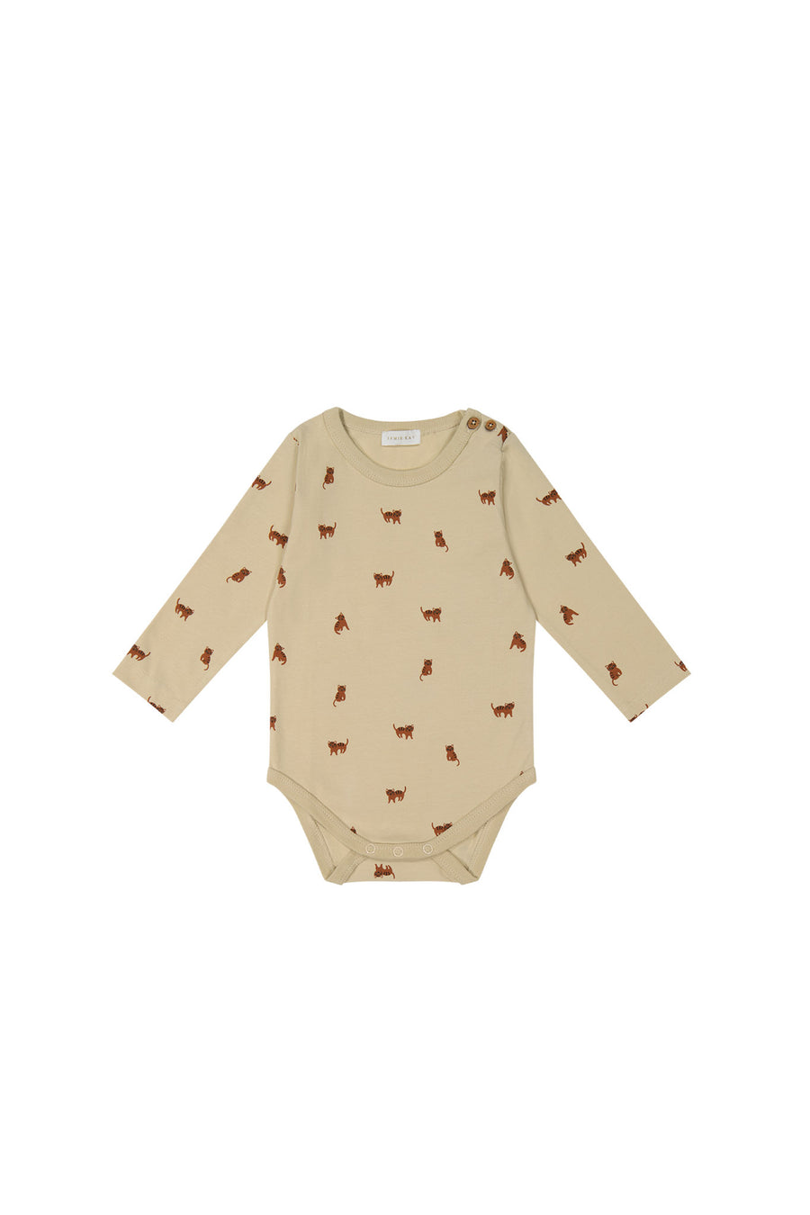 Organic Cotton Long Sleeve Bodysuit - Tommy Tigers Childrens Bodysuit from Jamie Kay NZ