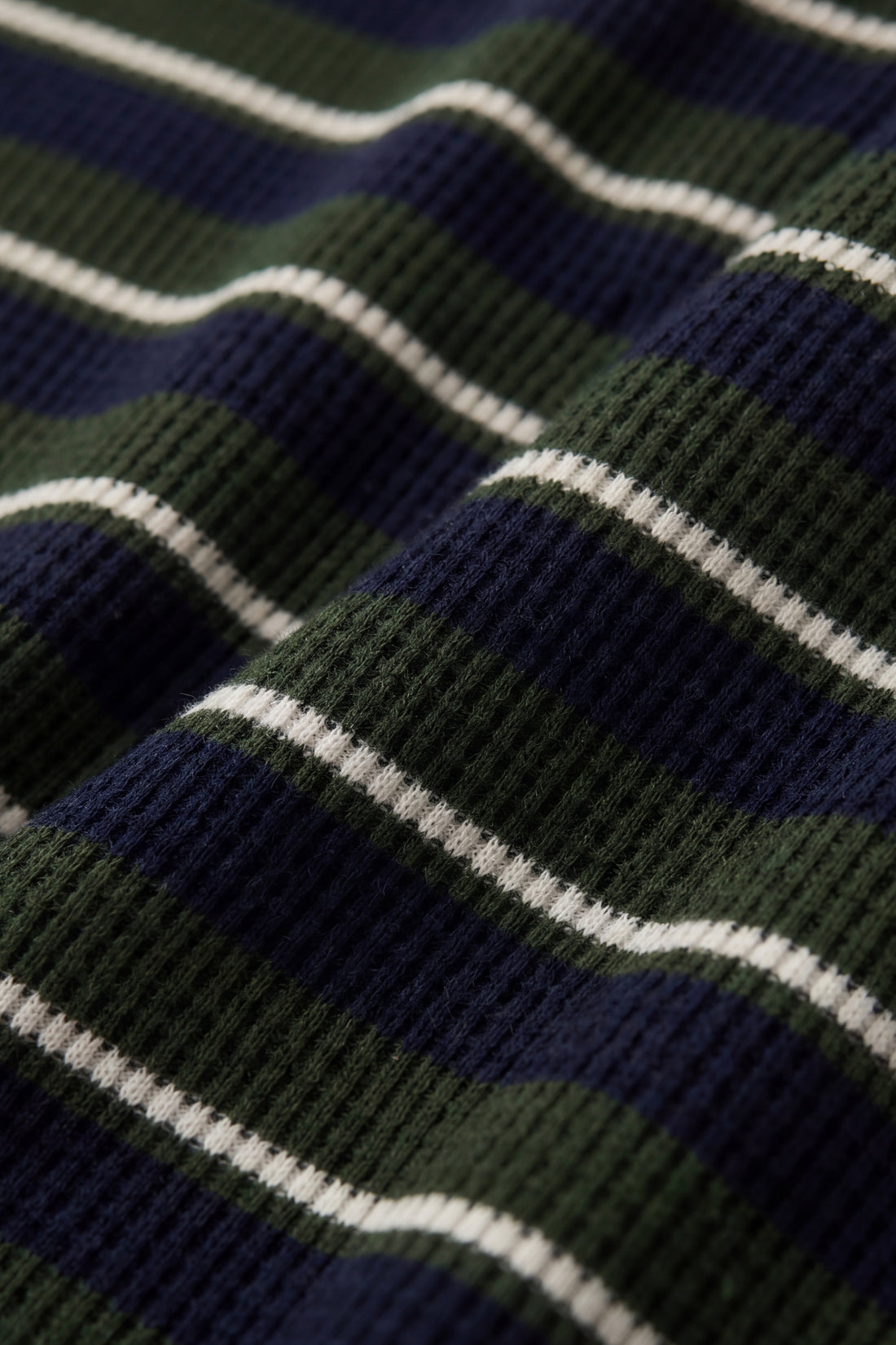 Organic Cotton Waffle Leith Tee - Maritime Grandeur Stripe Childrens Top from Jamie Kay NZ