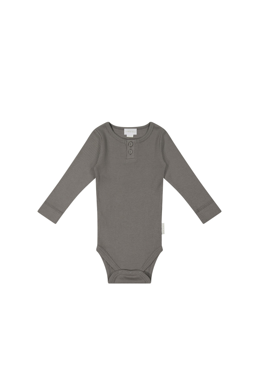 Organic Cotton Modal Long Sleeve Bodysuit - Cobblestone Childrens Bodysuit from Jamie Kay NZ