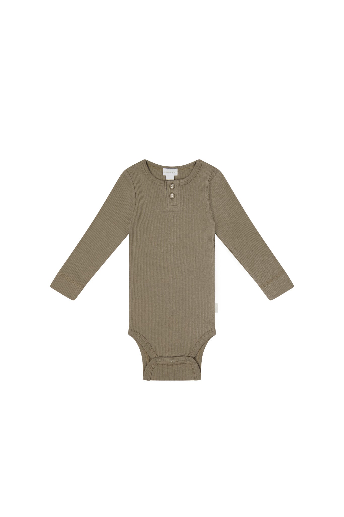 Organic Cotton Modal Long Sleeve Bodysuit Sepia Jamie Kay NZ