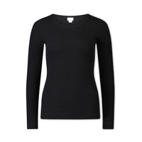 Organic Cotton Modal Womens Long Sleeve Top - Black Childrens Womens Top from Jamie Kay NZ