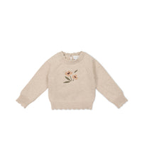 Audrey Knitted Jumper - Oatmeal Marle Petite Goldie Childrens Jumper from Jamie Kay NZ