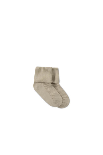 Classic Rib Sock - Vintage Taupe Childrens Sock from Jamie Kay NZ