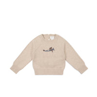 Ethan Jumper - Oatmeal Marle Avion Childrens Jumper from Jamie Kay NZ