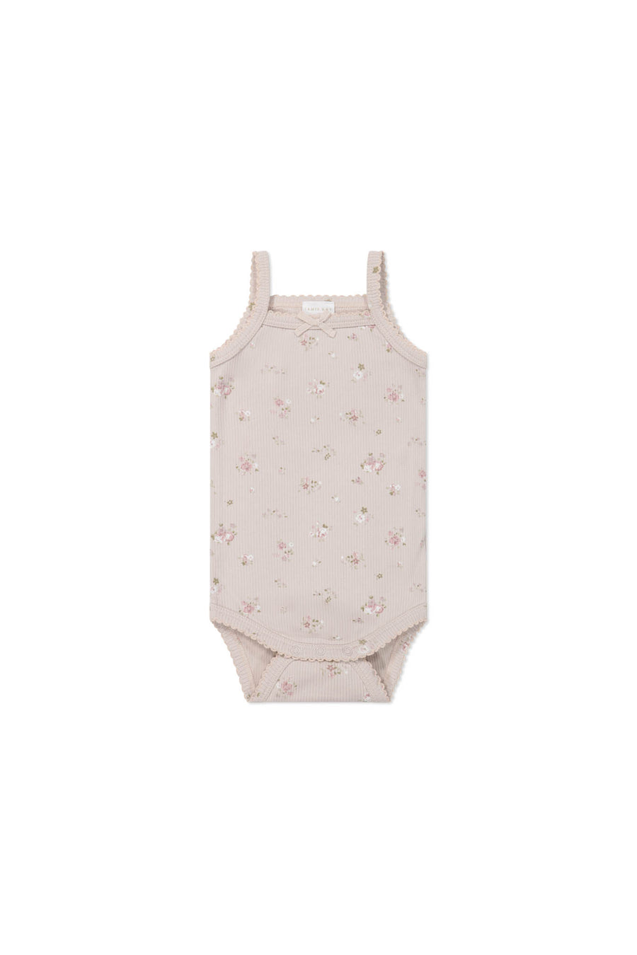 Organic Cotton Fine Rib Bridget Singlet Bodysuit - Petite Fleur Violet Childrens Bodysuit from Jamie Kay NZ